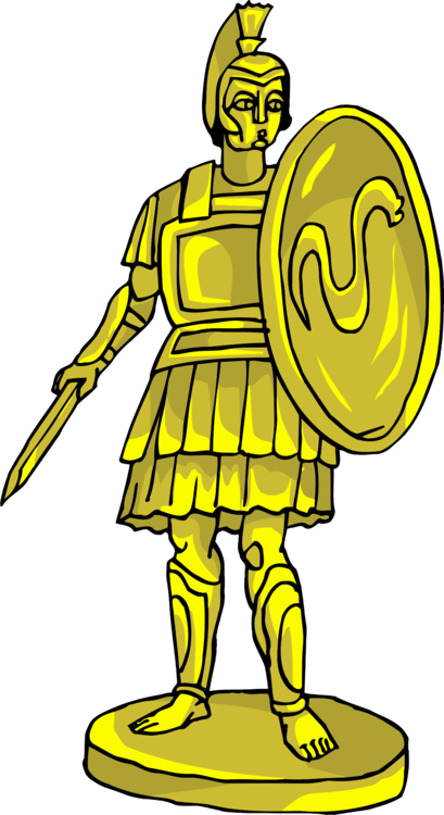 Statue Computer Icons Ancient Greek Sculpture Paper - Golden Statue 7 (409x750), Png Download