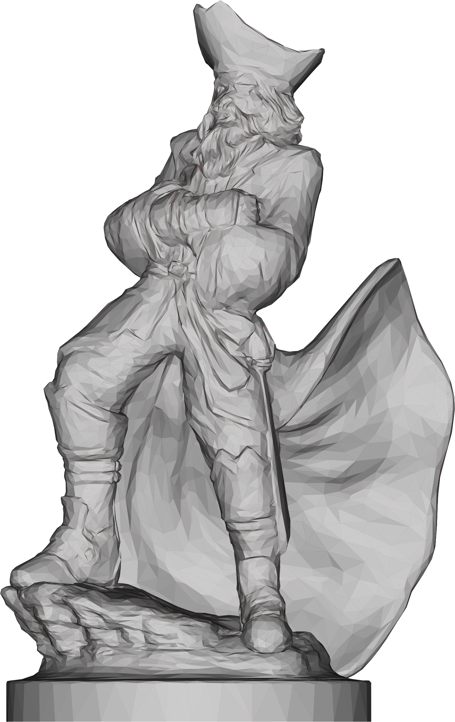 Statue Sculpture Drawing Low Poly Art - Sculpture (472x749), Png Download