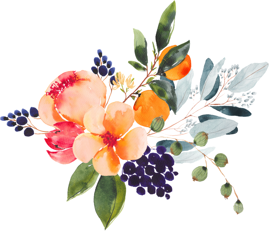 Hand Painted Leaves Flowers Plants Watercolor Transparent - Watercolor Painting (1024x885), Png Download