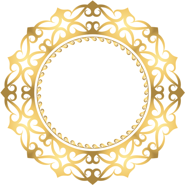 Gold Round Border Frame Clip Art Image - Clip Art (600x599), Png Download