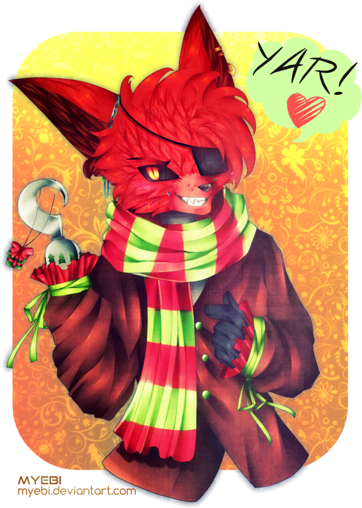 Clip Freeuse Drawing Christmas Fnaf - Christmas Five Nights At Freddy's Foxy (761x1049), Png Download