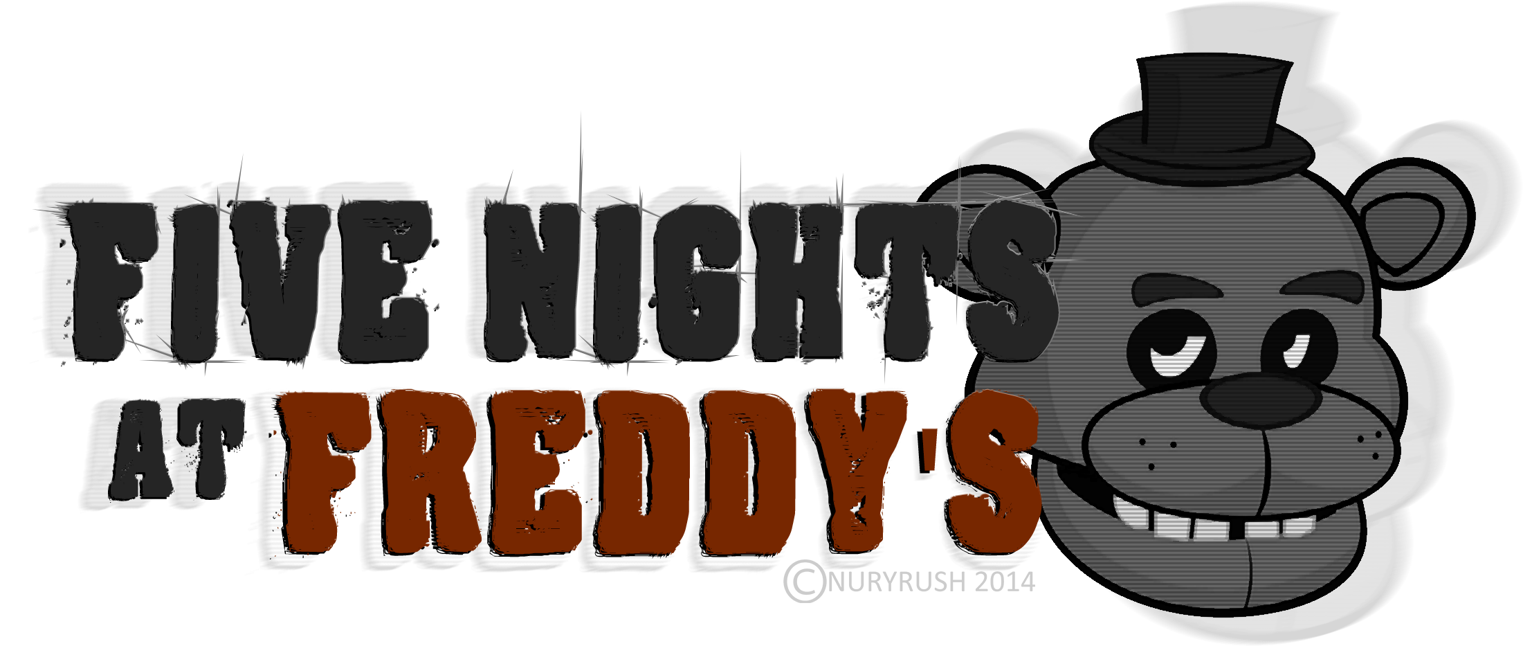 Five Nights At Freddy S Logo By Nuryrush-d83oz46 - Five Nights At Freddy's Freddy, Bonnie, Chica, Foxy, (2783x1543), Png Download