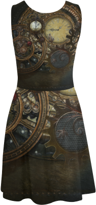 Painting Steampunk Clocks And Gears Atalanta Sundress - Steampunk Clocks Wall Tapestry - Small: 51" X 60" By (500x500), Png Download
