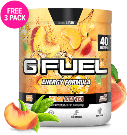 Peach Iced Tea Tub Free 3 Pack - Gamma Labs G Fuel Energy Formula 40 Servings (480x480), Png Download