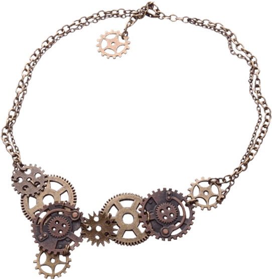 Steampunk Multi-gear Necklace - "steampunk Multi-gear Necklace" (555x555), Png Download