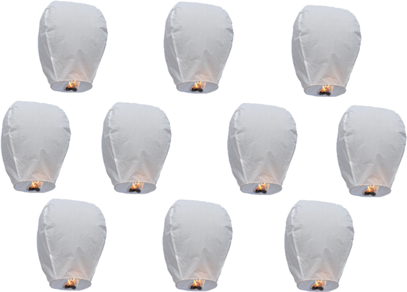 10 Pack White Sky Lantern Box - White Sky Lanterns (800x800), Png Download
