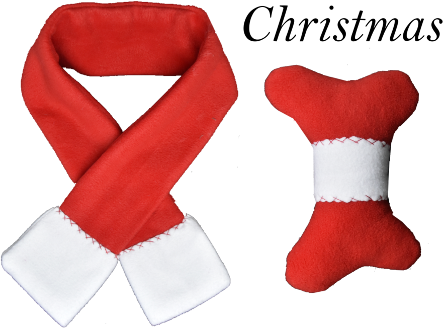 Doggy Scarf & Toy Set Red & White Christmas - Sock (1024x724), Png Download