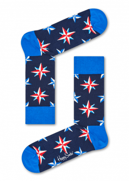 Nautical Star Sock - Happy Socks Sunflower (427x600), Png Download