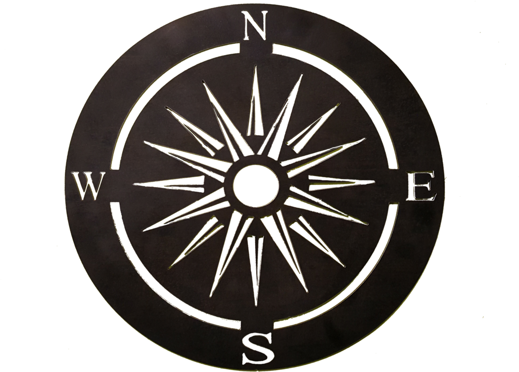 Nautical Star & Compass - Circle (1060x789), Png Download