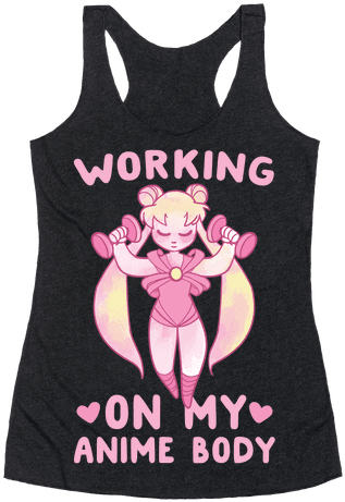 Working On My Anime Body Racerback Tank Top - Partners In Wine Shirt (484x484), Png Download