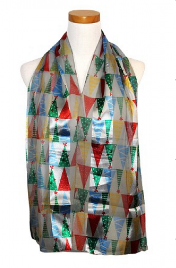 Christmas Tree Satin Scarf - Christmas Day (900x900), Png Download