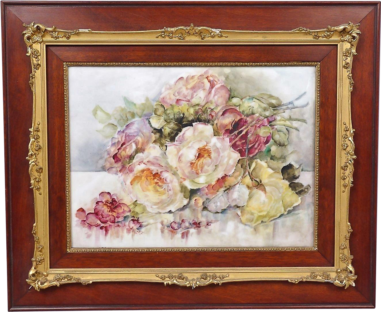 Antique Limoges 19th Century Tv Limoges Marked Framed (1325x1325), Png Download