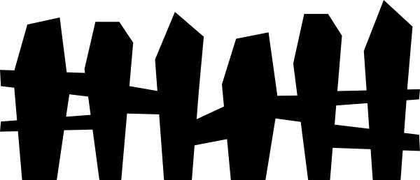 Halloween Fence Clip Art - Black Fence Clipart (600x258), Png Download