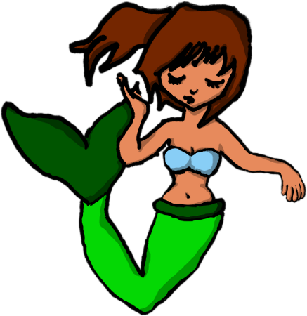 People/ Cartoon/ Mermaid - Cartoon In Tux Paint (437x450), Png Download