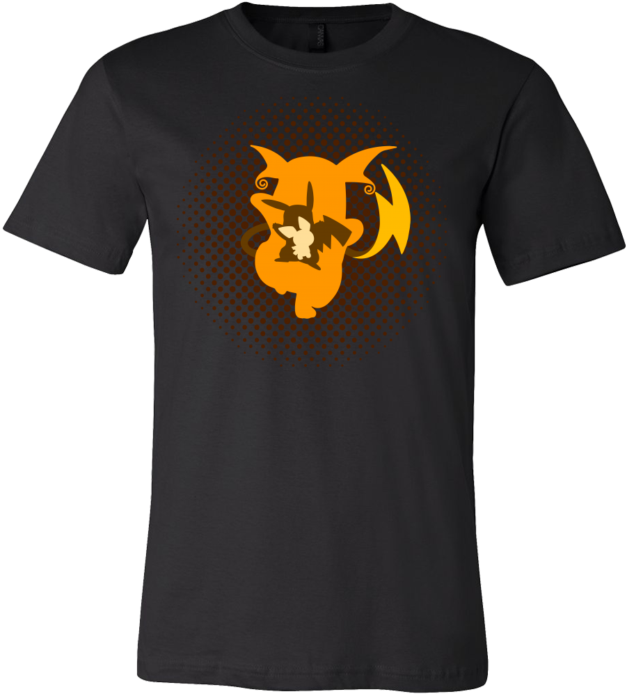 Pokemon Raichu Evolution Men Short Sleeve T Shirt - Cactus Shirt Designs (1000x1000), Png Download