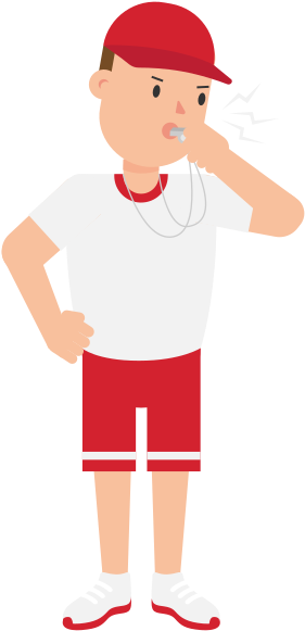 Coach Using A Whistle Cartoon - Wikimedia Commons (1280x720), Png Download