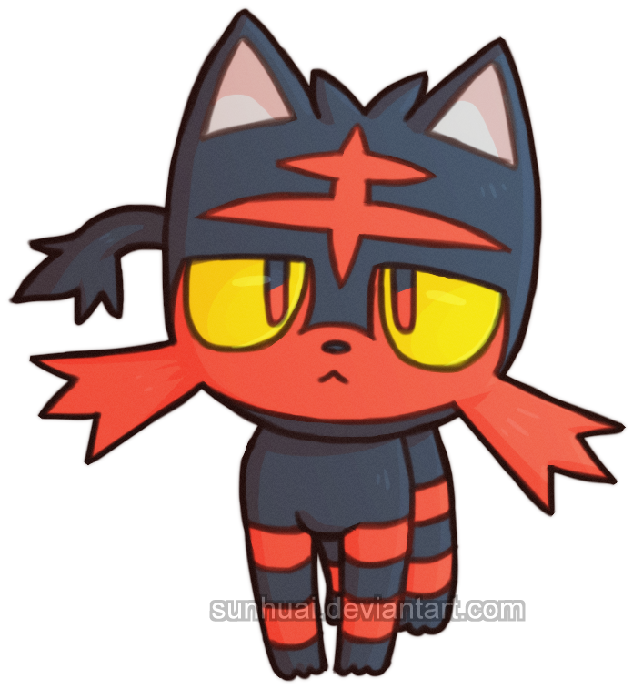 Litten By Sunhuai - Imagenes De Litten Pokemon (705x766), Png Download