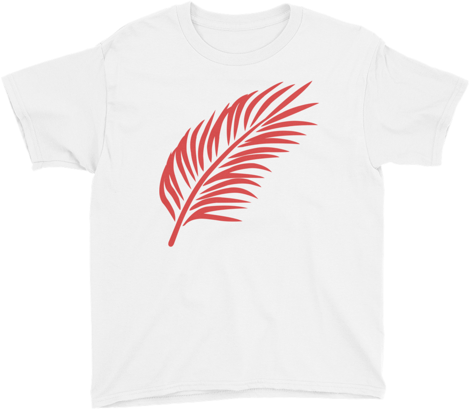 Red Palm Frond Short Sleeve Unisex T Shirt - Palm Frond Short Sleeve Shirt - Groms. Size 0 (1000x1000), Png Download