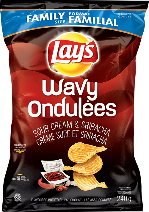 Wavy Lay's® Sour Cream & Sriracha Potato Chips - Sriracha And Sour Cream Chips (501x713), Png Download