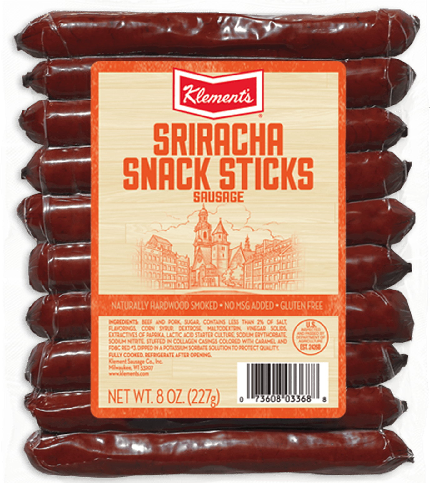 Klement's Snack Sticks, Teriyaki, 8 Ounce (1875x1542), Png Download