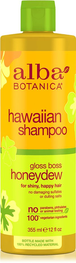 12 Fl Oz - Alba Botanica - Alba Hawaiian Shampoo Gloss Boss Honeydew (600x1200), Png Download