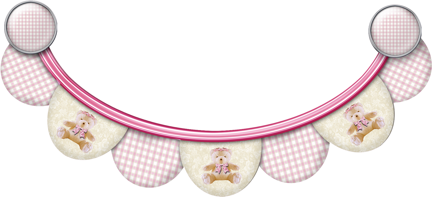 Pink Banner Png Download - Bear Digital Scrapbooking (1579x737), Png Download