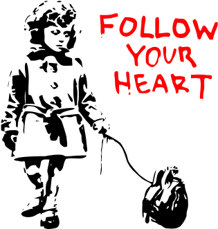 Banksy Follow Your Heart Street Art Banksy, Banksy - Switched At Birth Graffiti Girl (500x330), Png Download