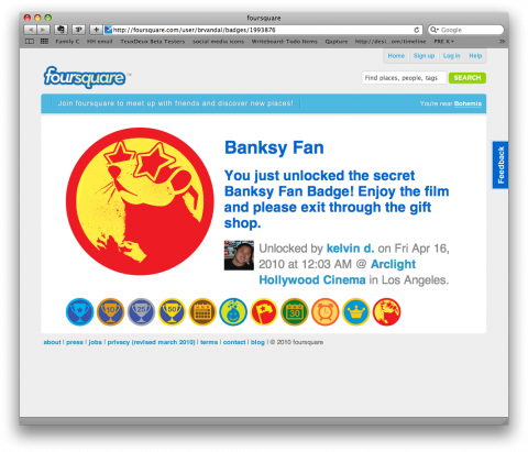 Dennis Crowley, A Huge Banksy Fan, Launched A Secret - Foursquare (480x411), Png Download
