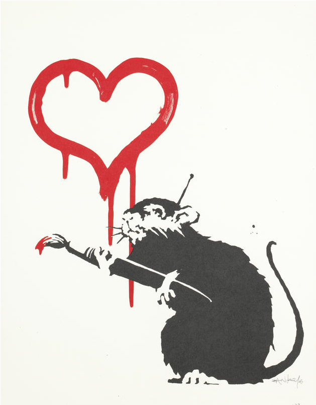 Banksy Love Rat Signed - Banksy Love Rat (1190x804), Png Download