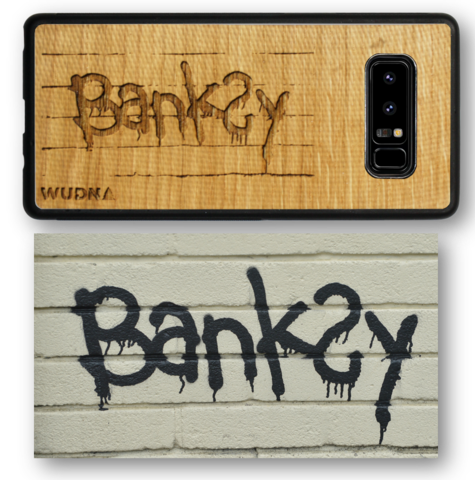Slim Wooden Phone Case - Banksy Artwork (475x480), Png Download