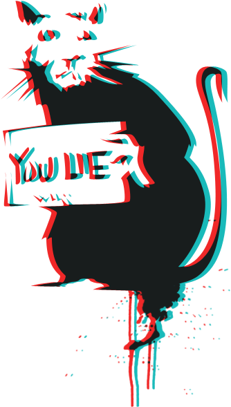 No Frame - Banksy Rat Png (499x683), Png Download