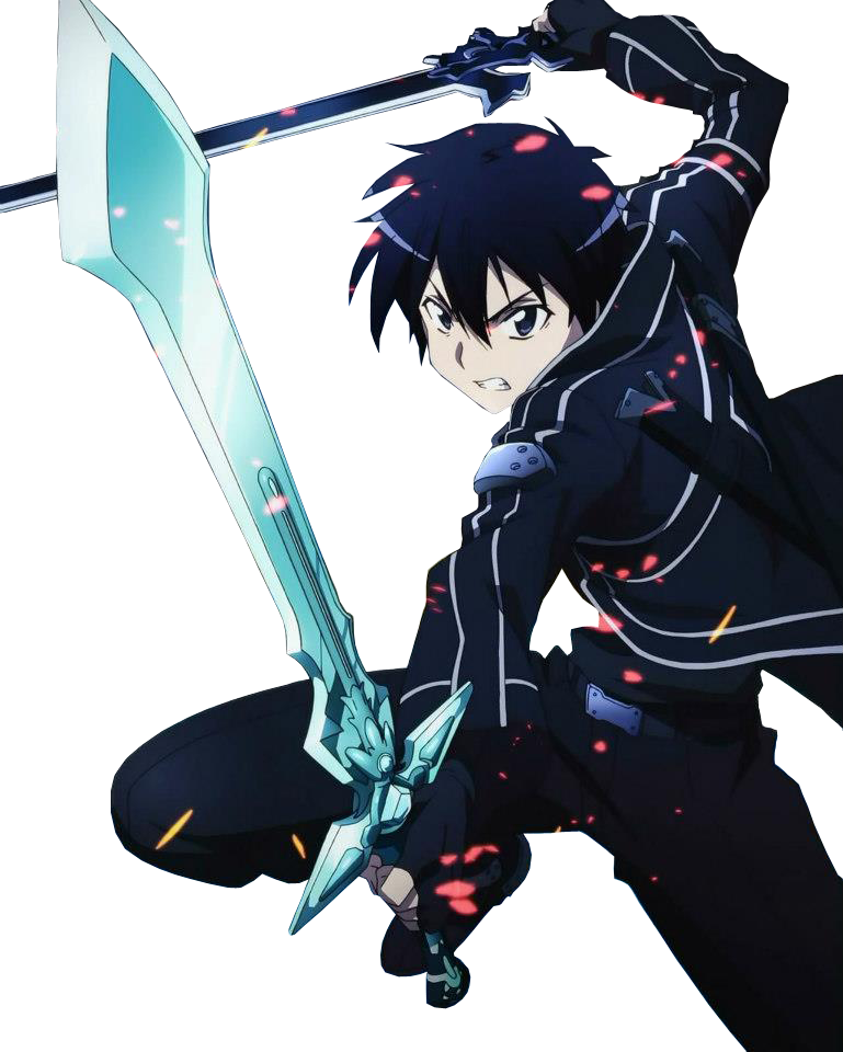 Dual Wielding Kirito Sao (769x960), Png Download