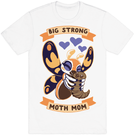 Big Strong Moth Mom Mothra Mens T-shirt - Bean Shirt (484x484), Png Download