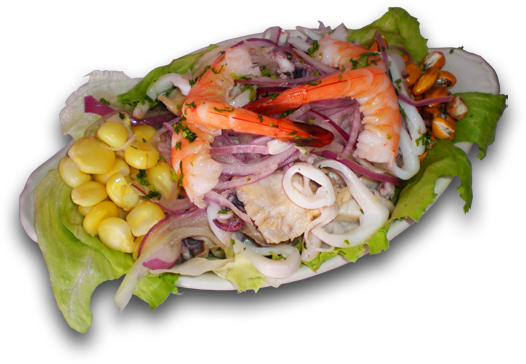 A Peruvian Seafood Classic - Ceviche Mixto Peruano Png (526x364), Png Download