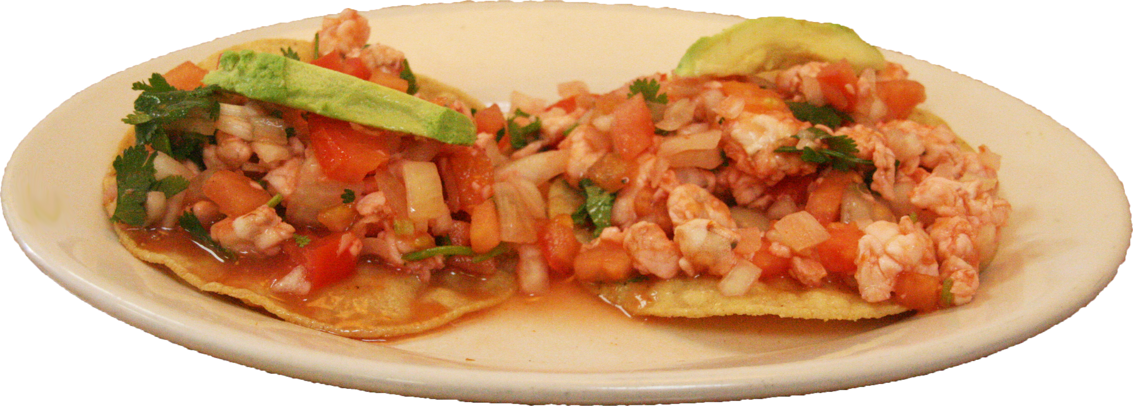 Ceviche De Camaron - Tostadas De Camaron Png (3746x1344), Png Download