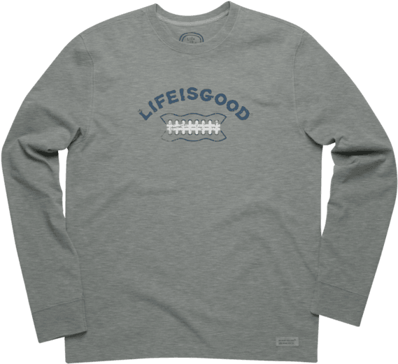 Men's Football Laces Long Sleeve Crusher Tee - Life Is Good (570x570), Png Download