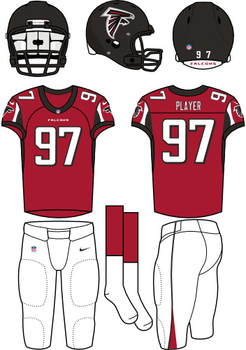 Atlanta Falcons - Seattle Seahawks Home Jersey (352x500), Png Download