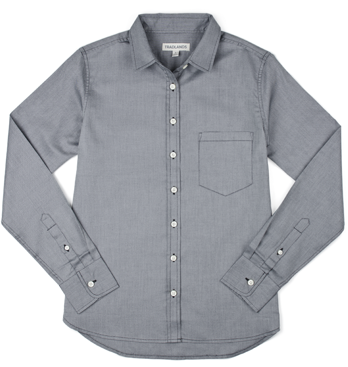 101 Girlfriend Oxford Shirt Charcoal - Button (750x750), Png Download