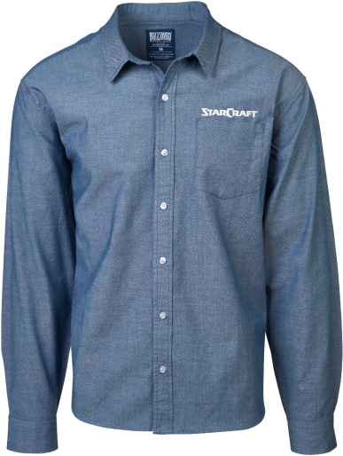Starcraft Long Sleeve Button Up Shirt - Starcraft Long Sleeve Button Up Shirt Blizzard Blizzcon (550x550), Png Download