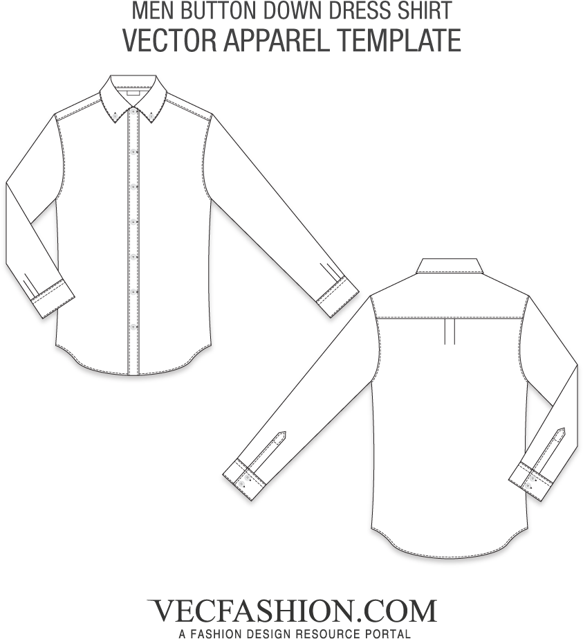 Men Button Down Dress Shirt - T Shirt Raglan Vector (1000x1000), Png Download