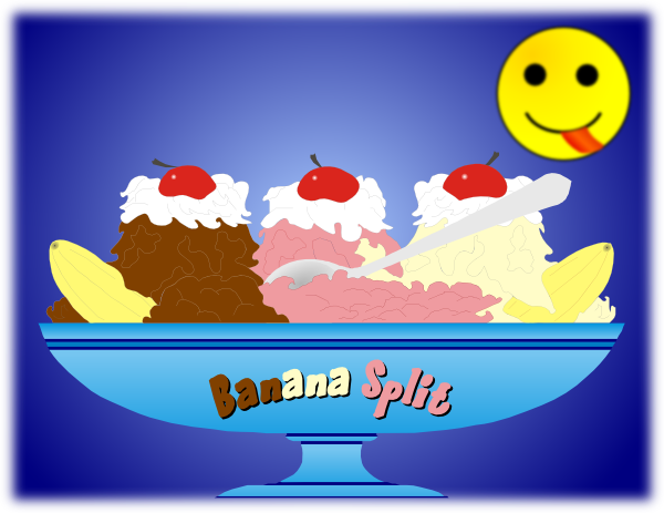 This Free Clipart Png Design Of Banana Split (600x463), Png Download