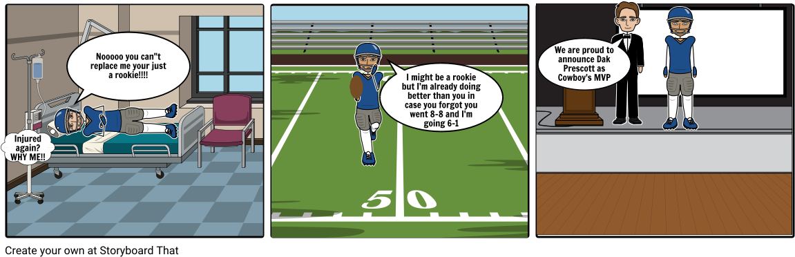 Prescott Vs - Romo - Cartoon (1164x385), Png Download