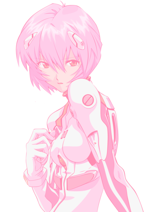 Mine Anime Pink Nge Rei Ayanami - Transparent Anime Tumblr Pink (500x691), Png Download