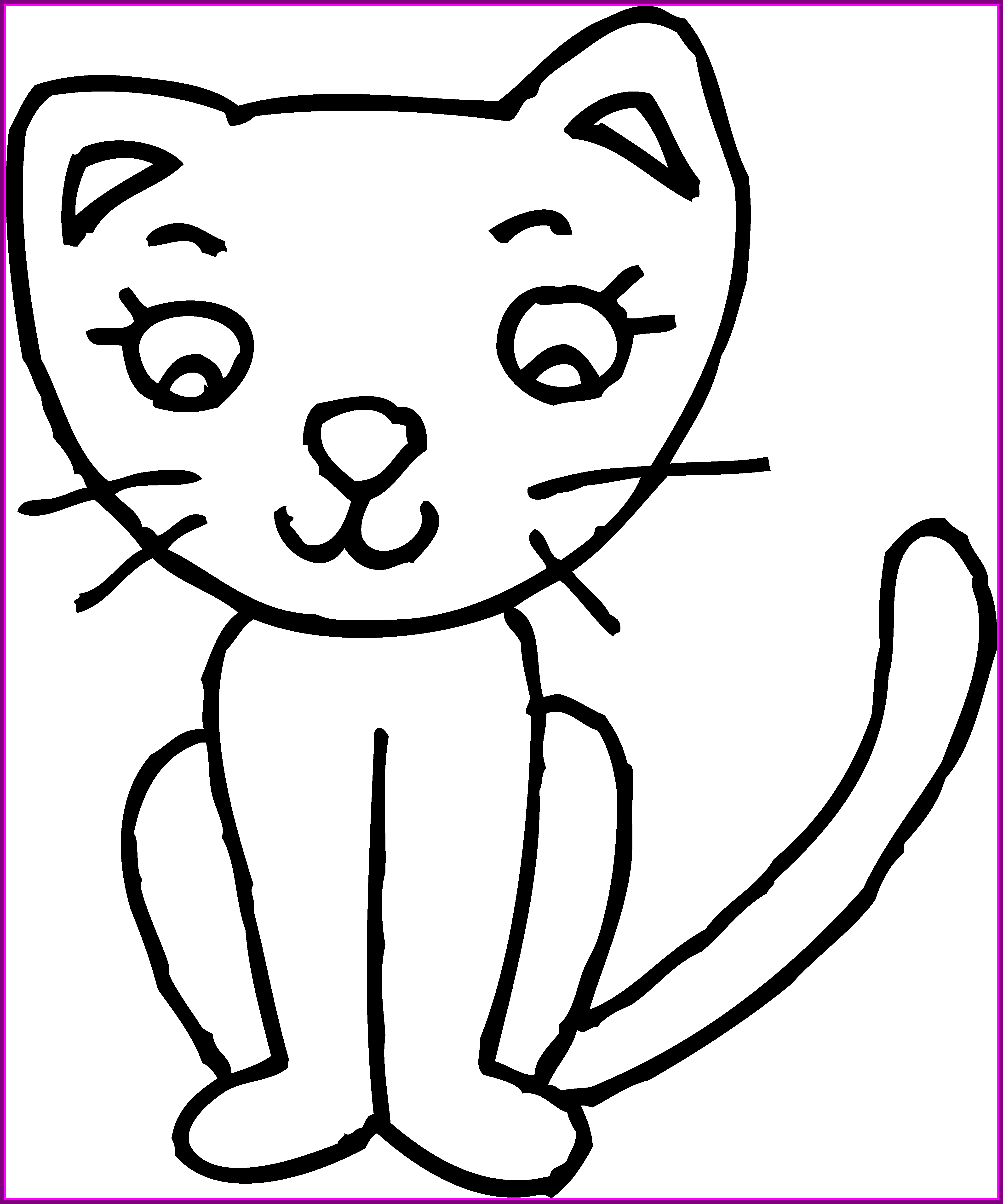 Best Clip Art Of A Cute Kid - Cat Black And White Clip Art (4187x5025), Png Download
