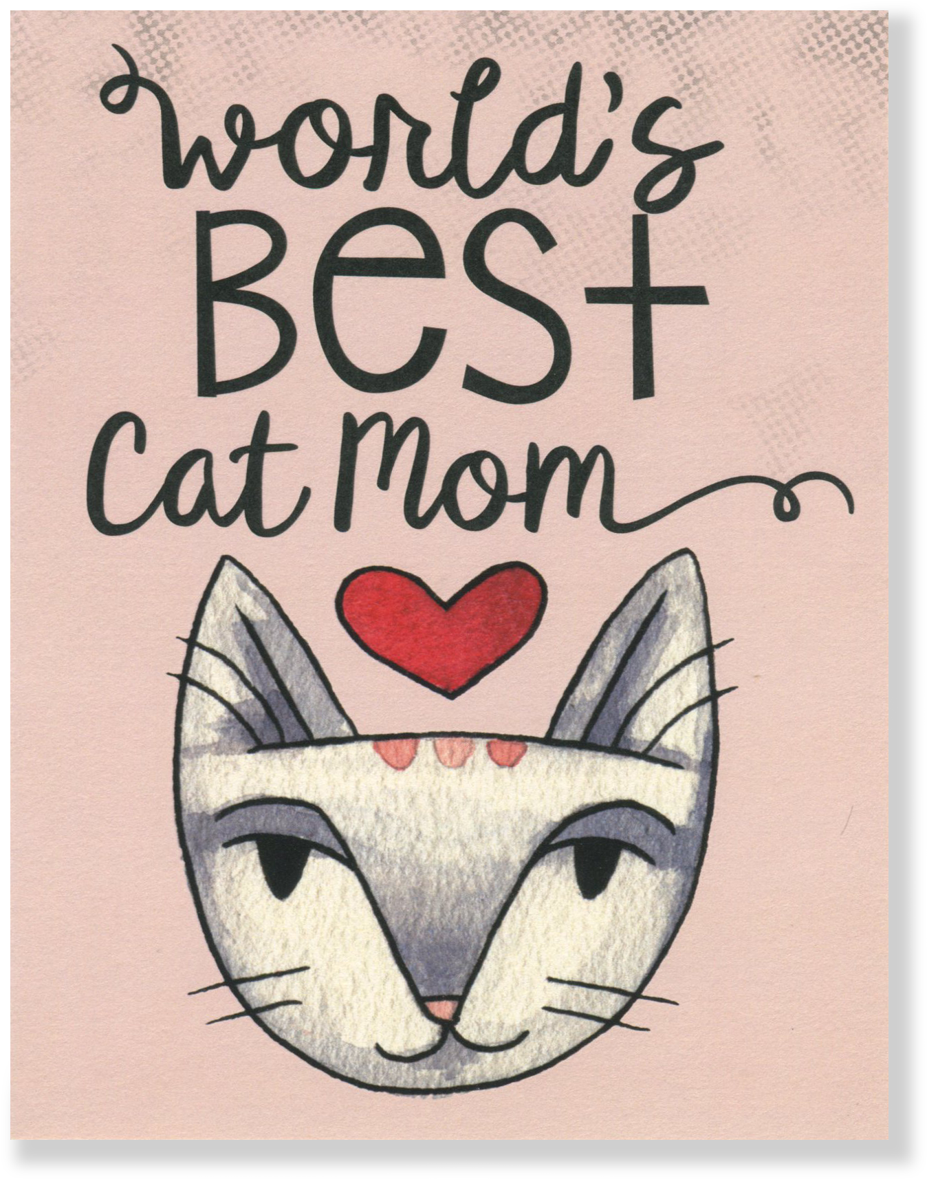 World's Best Cat Mom Card - Cat (1523x1889), Png Download
