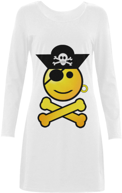 Smiley Emoji Demeter Long Sleeve Nightdress - Pirate Day Shower Curtain (500x500), Png Download