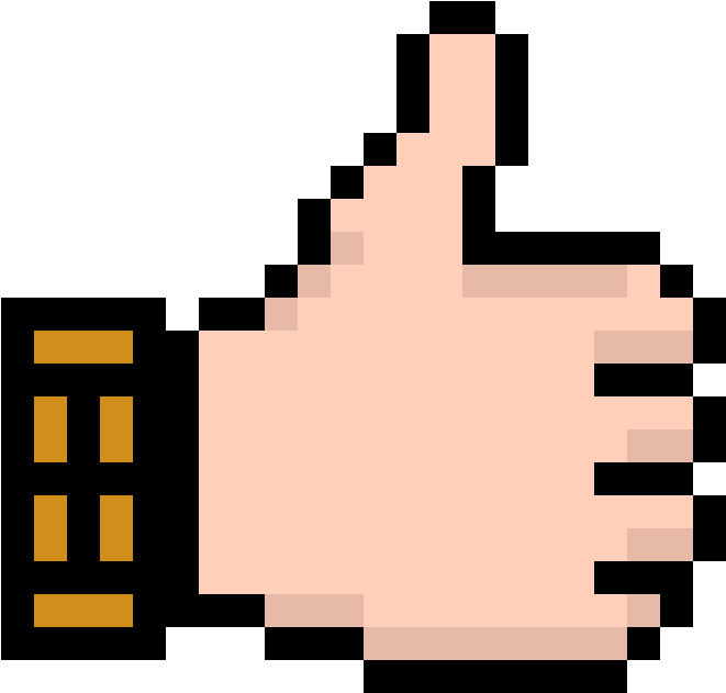 Facebook Thumbs Up/like Logo - 8 Bit Thumbs Up (1080x1050), Png Download