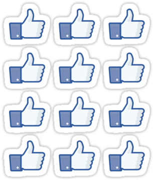 Facebook Like Thumbs Up ×12 Sticker - Dessert Tag (375x375), Png Download