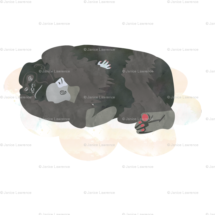 Animal Fabric - Cool White Sleeping Animals Fabric (750x750), Png Download
