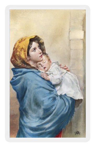 Madonna Of The Street - Mother And Child Prayer Card (600x600), Png Download